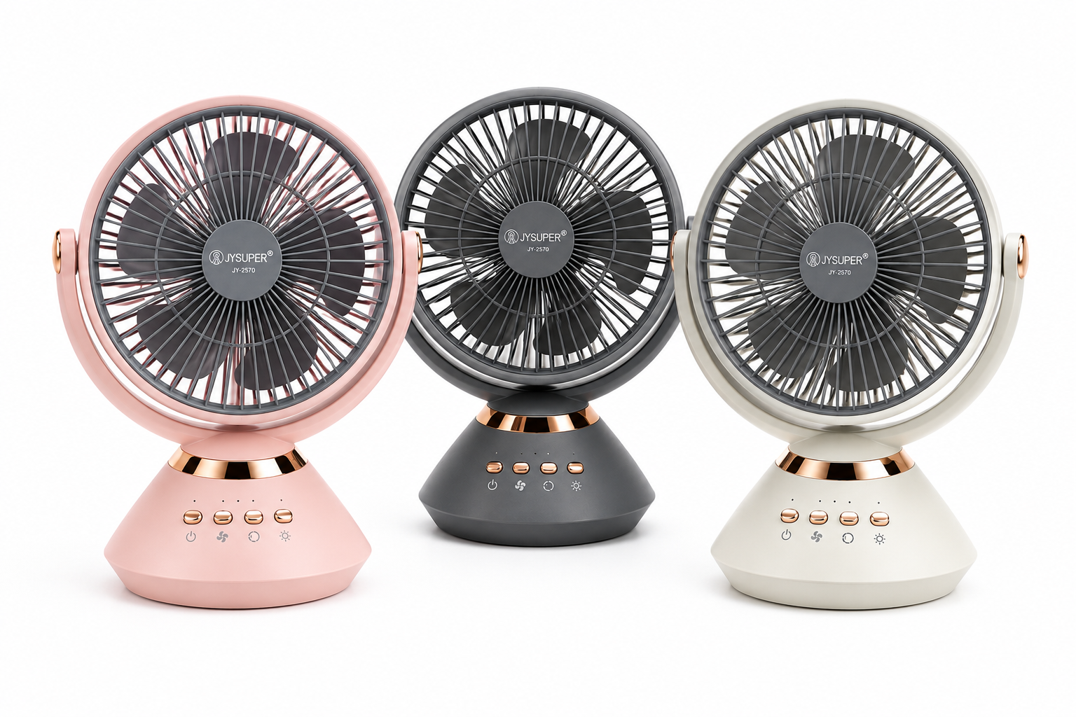 JYSUPER JY-2570 Rechargeable Desktop Fan with RGB Light JYSUPER JY-2570 রিচার্জেবল ডেস্কটপ ফ্যান উইথ RGB লাইট