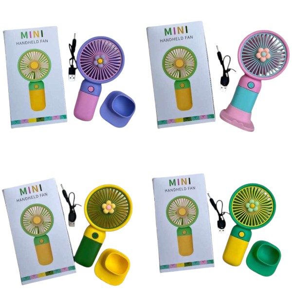 mini handheld rechargeable fan কিউট ফ্লাওয়ার ডিজাইন রিচার্জেবল মিনি হ্যান্ডহেল্ড ফ্যান (Cute Flower Design Rechargeable Mini Handheld Fan)