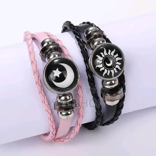 Moon &amp; Sun Design Couple Bracelet Watch | Stylish Magnetic Wrist Watch